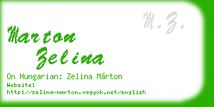 marton zelina business card
